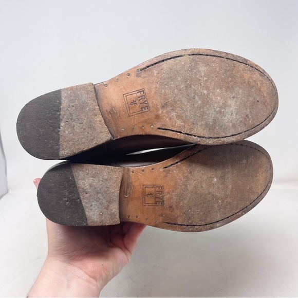 FRYE WOMEN'S MELISSA BUTTON RIDING BOOTS - ROUND TOE brown size 6.5 - Picture 11 of 12